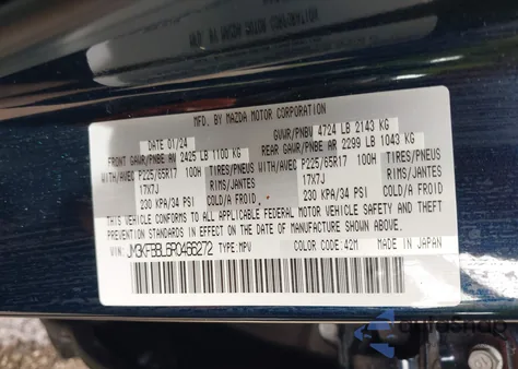 2024 Mazda Cx-5 2.5 S Select z USA, uszkodzony, nr VIN JM3KFBBL6R0466272